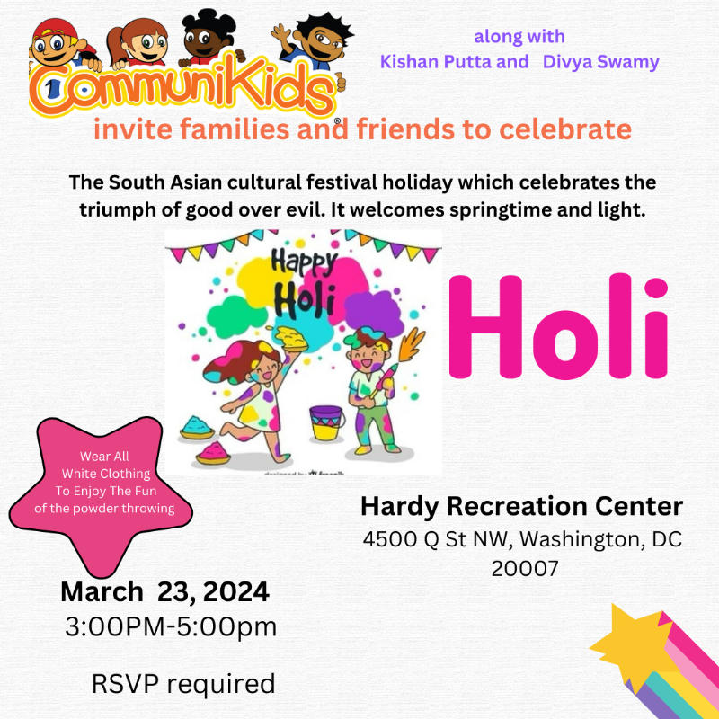 CommuniKids Happy Holi Celebration Flyer